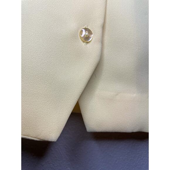 Vintage 90s Women's 16 Yellow Joan Leslie Flowy Button Up Blouse - Picture 5 of 7